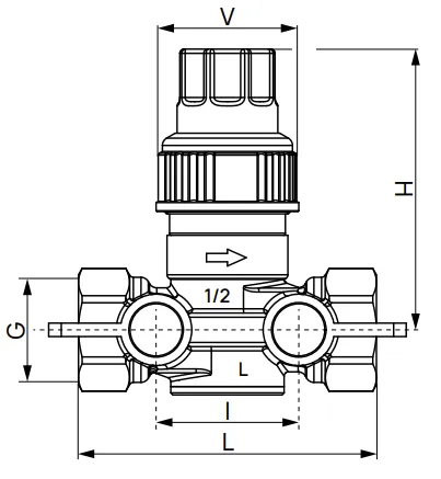 Размеры и вес ручных балансировочных клапанов SANEXT